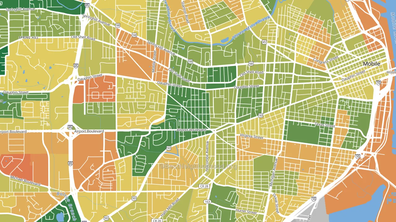 Carlen, Mobile, AL block-group voter-turnout map