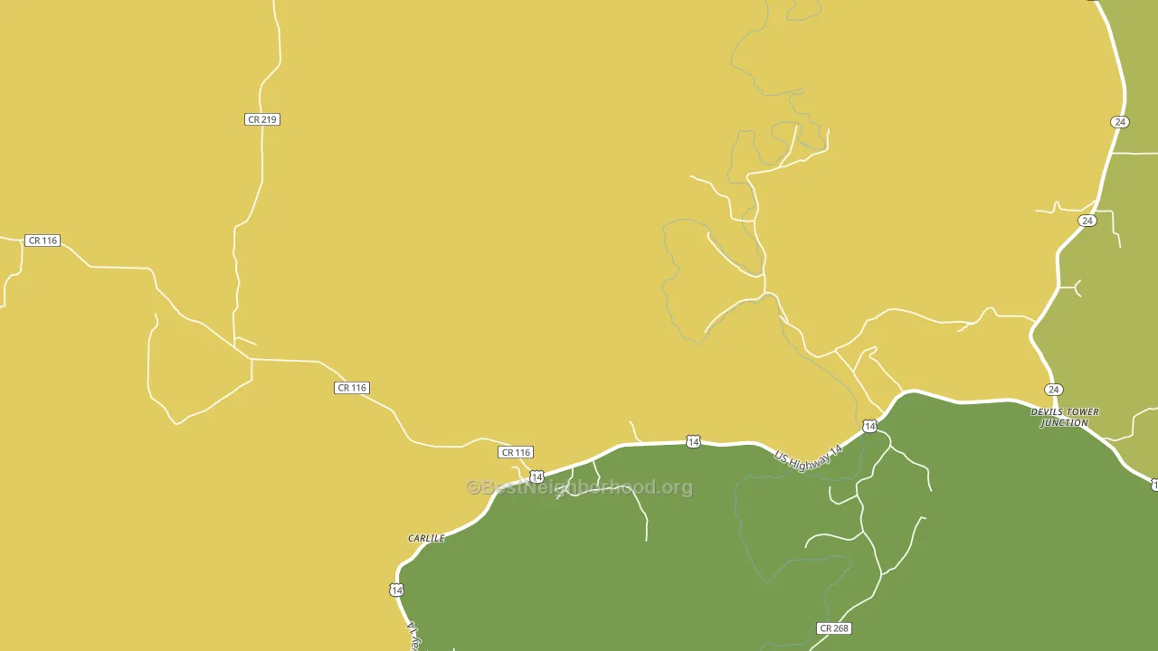 Carlile, WY block-group voter-turnout map