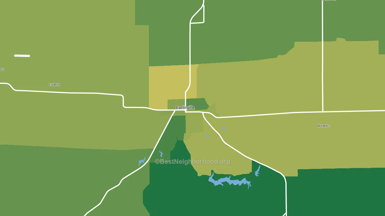 Carlinville, IL block-group voter-turnout map
