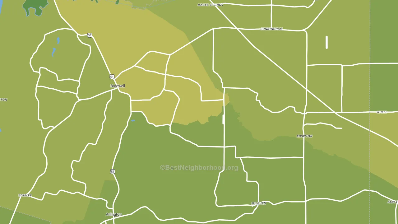 Carlisle County, KY block-group voter-turnout map