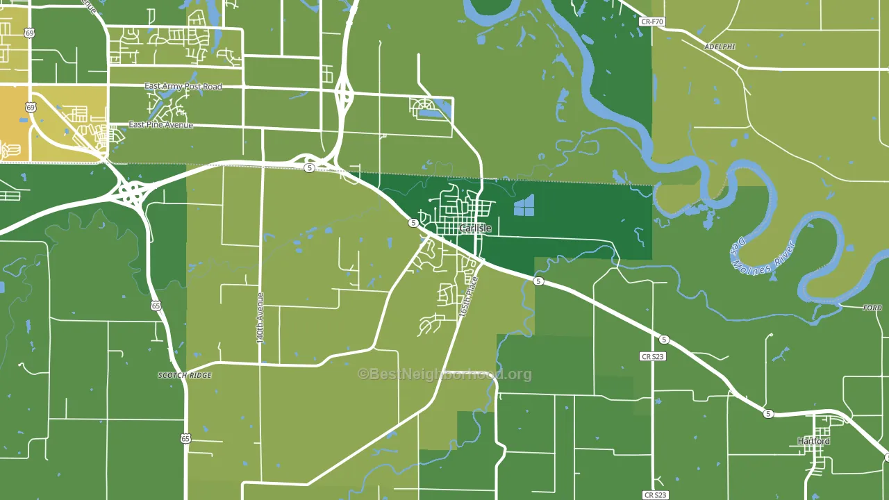 Carlisle, IA block-group voter-turnout map