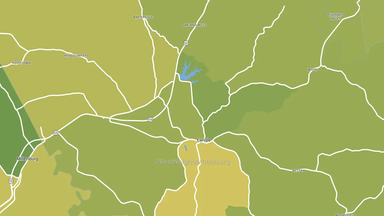 Carlisle, KY block-group voter-turnout map