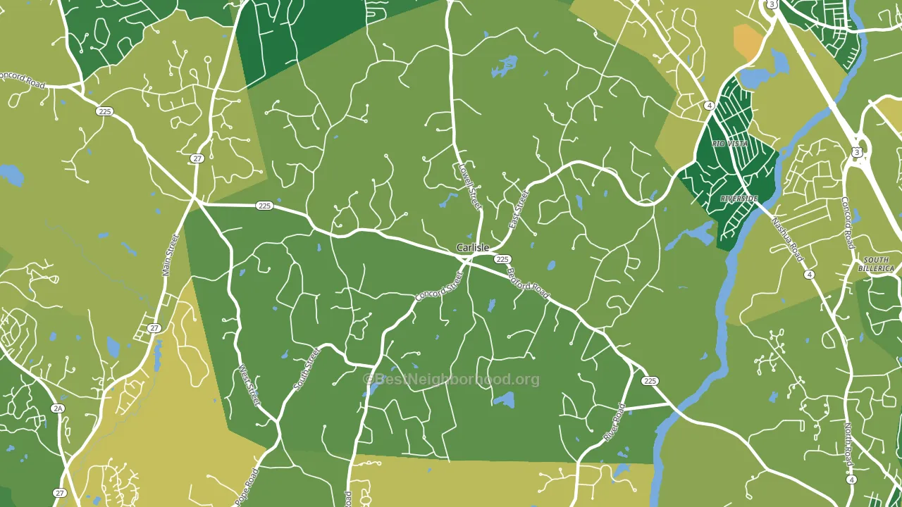 Carlisle, MA block-group voter-turnout map