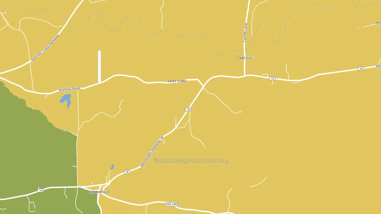 Carlisle, MS block-group voter-turnout map
