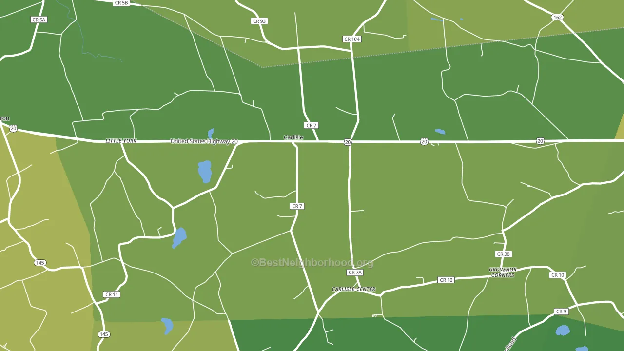 Carlisle, NY block-group voter-turnout map