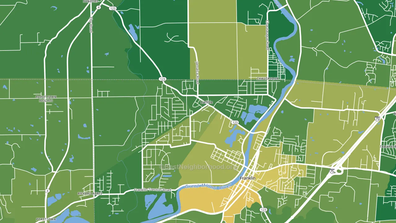 Carlisle, OH block-group voter-turnout map