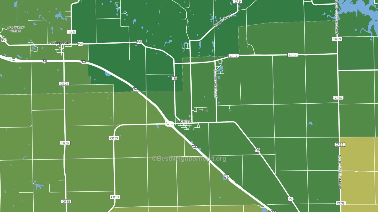 Carlock, IL block-group voter-turnout map