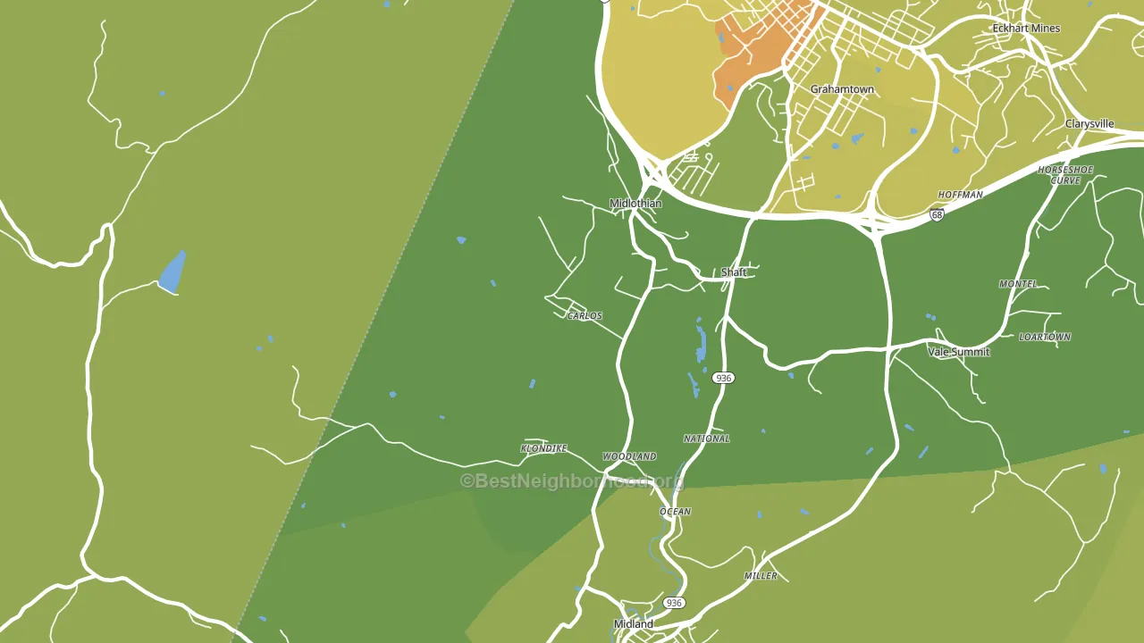 Carlos, MD block-group voter-turnout map