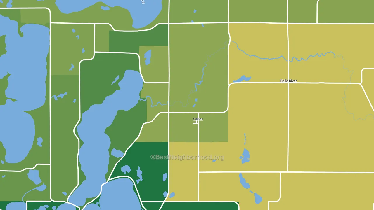 Carlos, MN block-group voter-turnout map