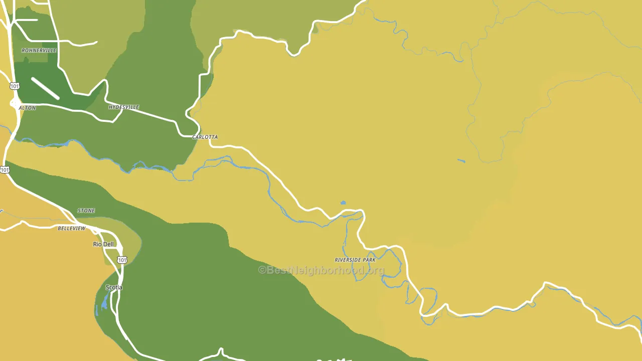 Carlotta, CA block-group voter-turnout map