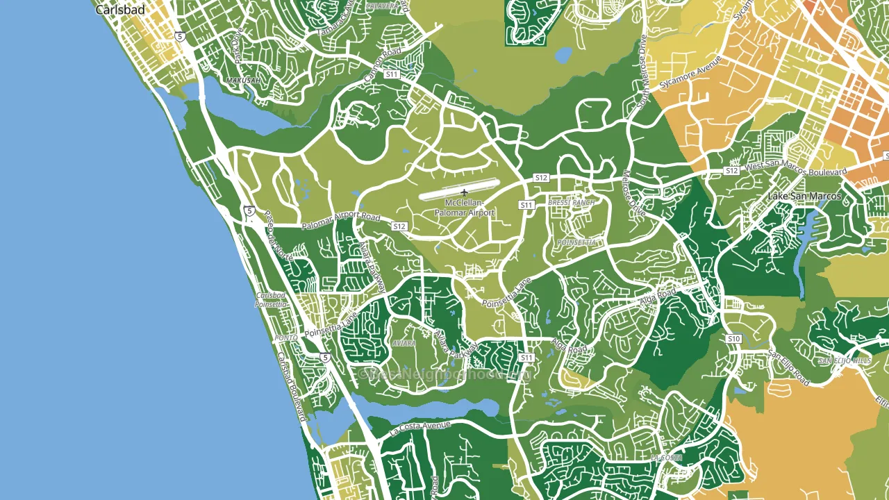 Carlsbad, CA block-group voter-turnout map