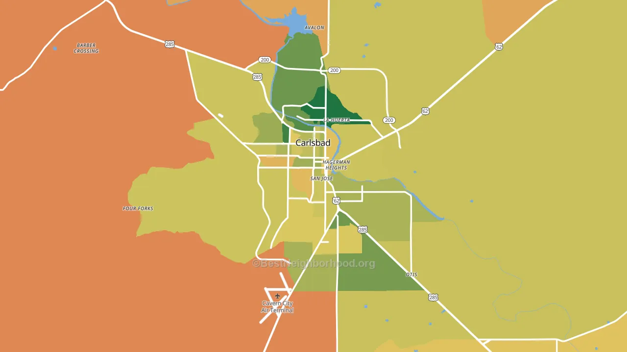 Carlsbad, NM block-group voter-turnout map
