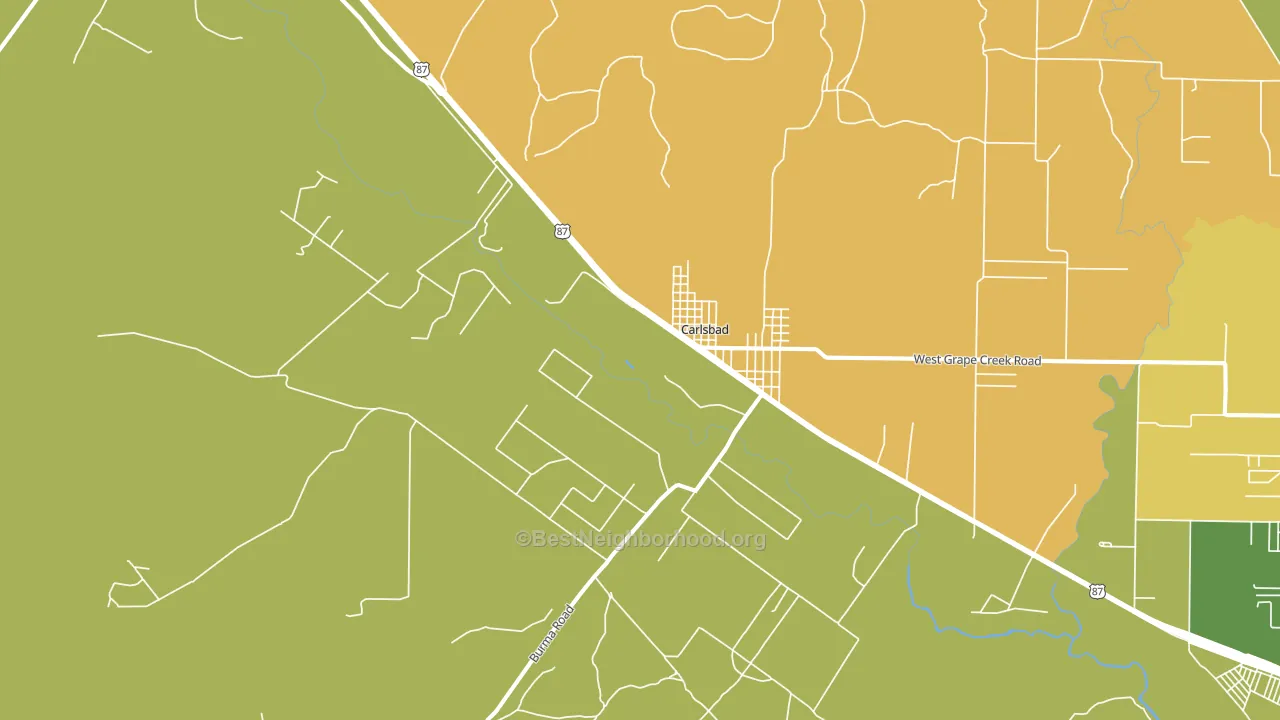 Carlsbad, TX block-group voter-turnout map
