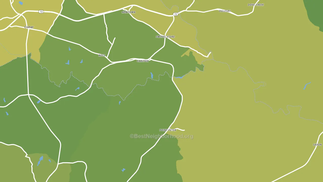 Carlton, GA block-group voter-turnout map