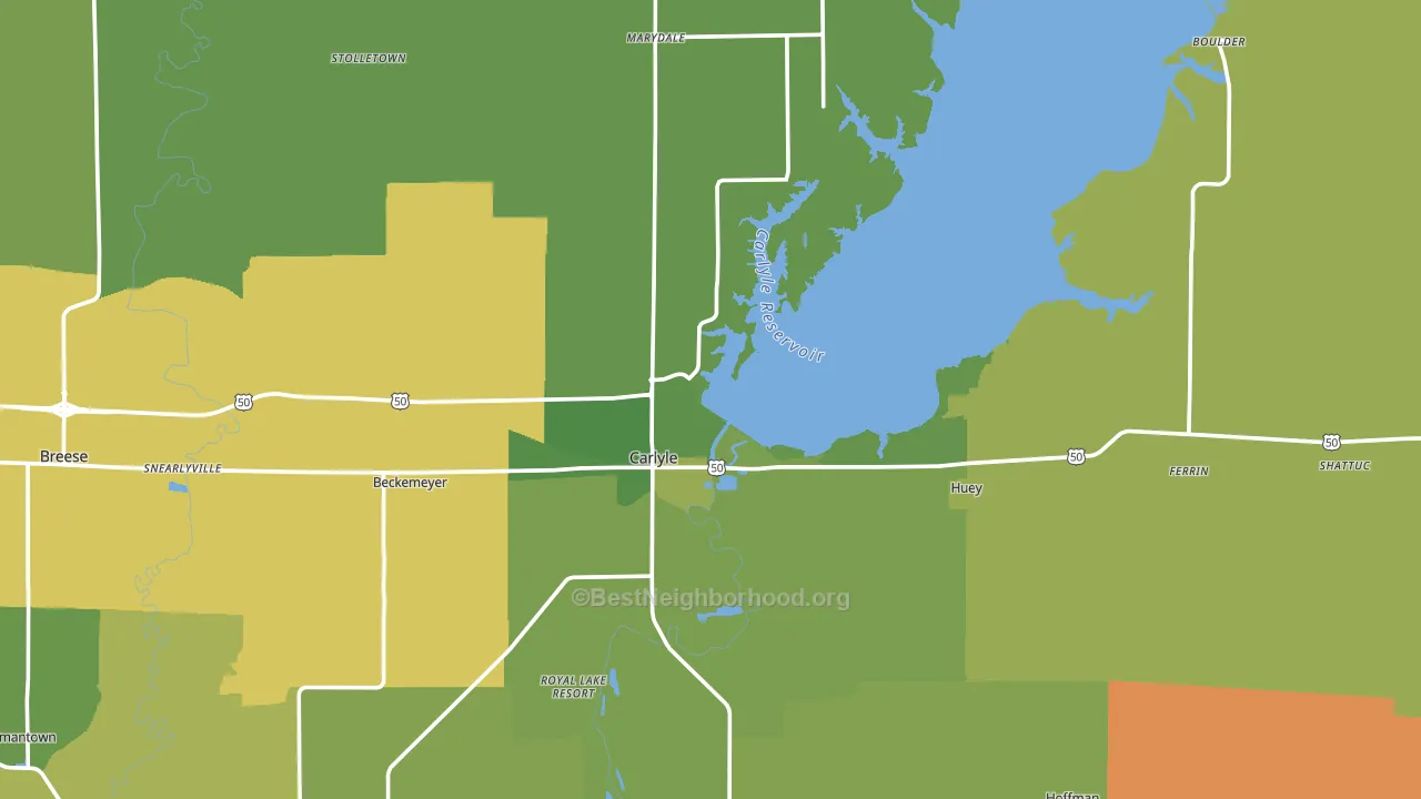 Carlyle, IL block-group voter-turnout map