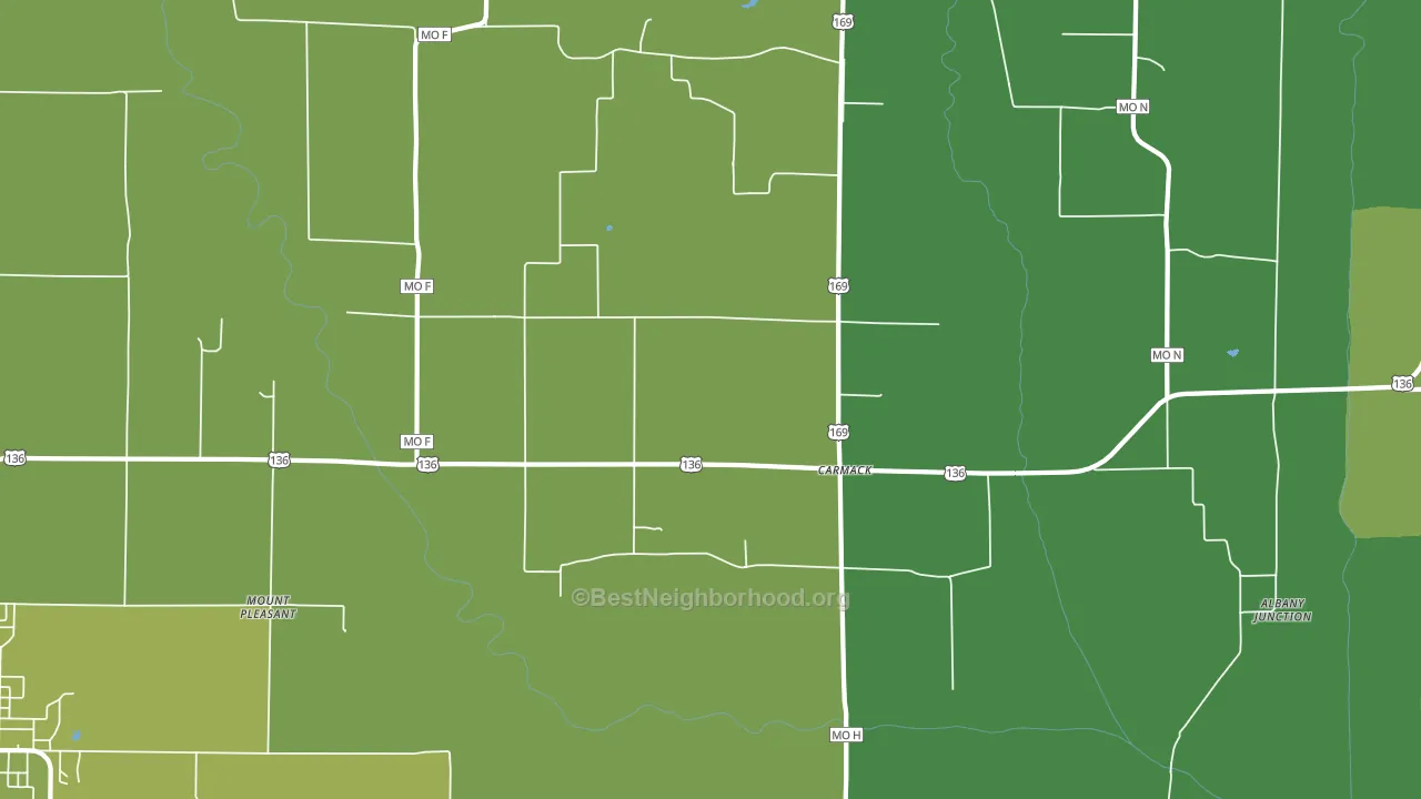 Carmack, MO block-group voter-turnout map