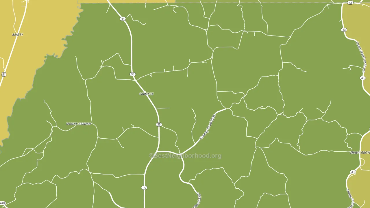 Carmack, MS block-group voter-turnout map
