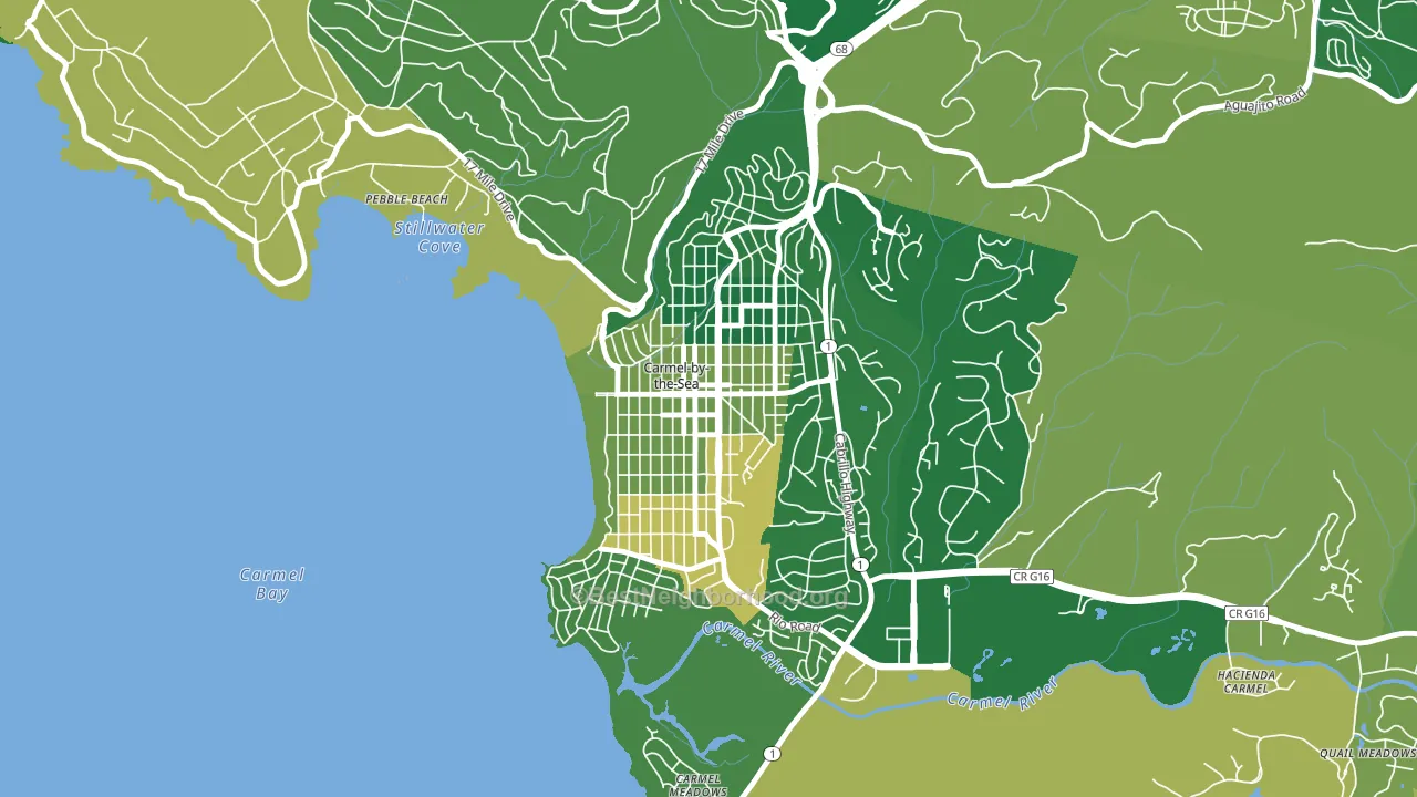 Carmel-By-The-Sea, CA block-group voter-turnout map
