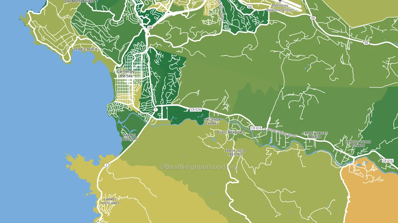 Carmel, CA block-group voter-turnout map