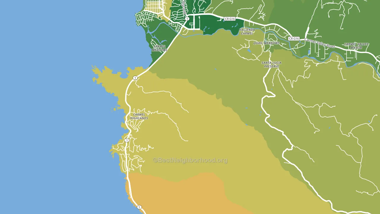 Carmel Highlands, CA block-group voter-turnout map