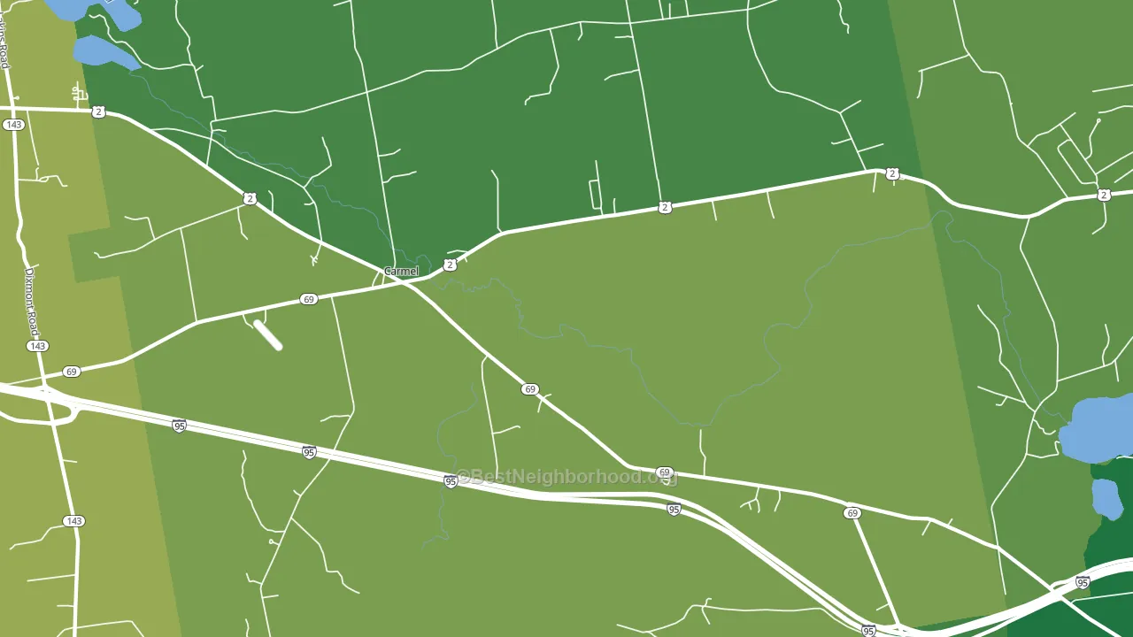 Carmel, ME block-group voter-turnout map