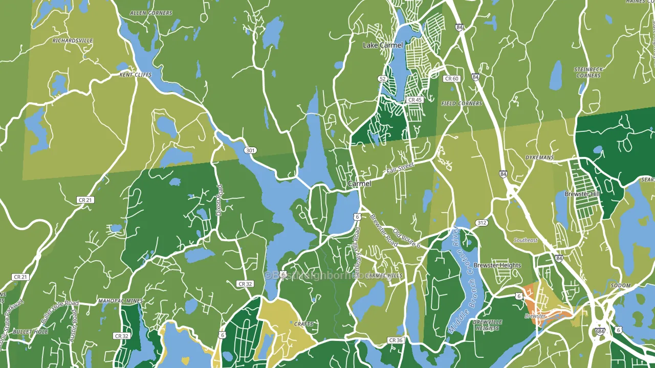 Carmel, NY block-group voter-turnout map
