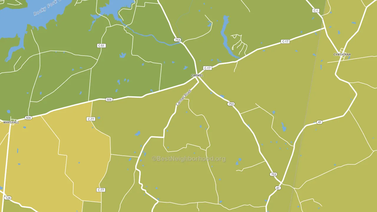 Carmel, OH block-group voter-turnout map