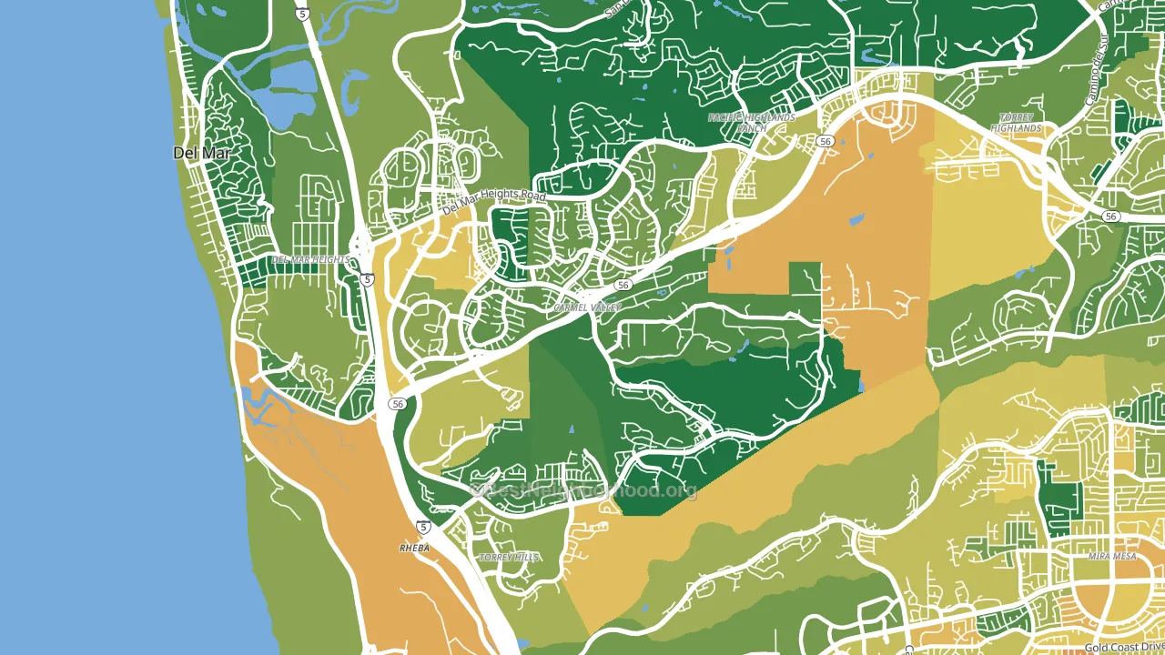 Carmel Valley, San Diego, CA block-group voter-turnout map