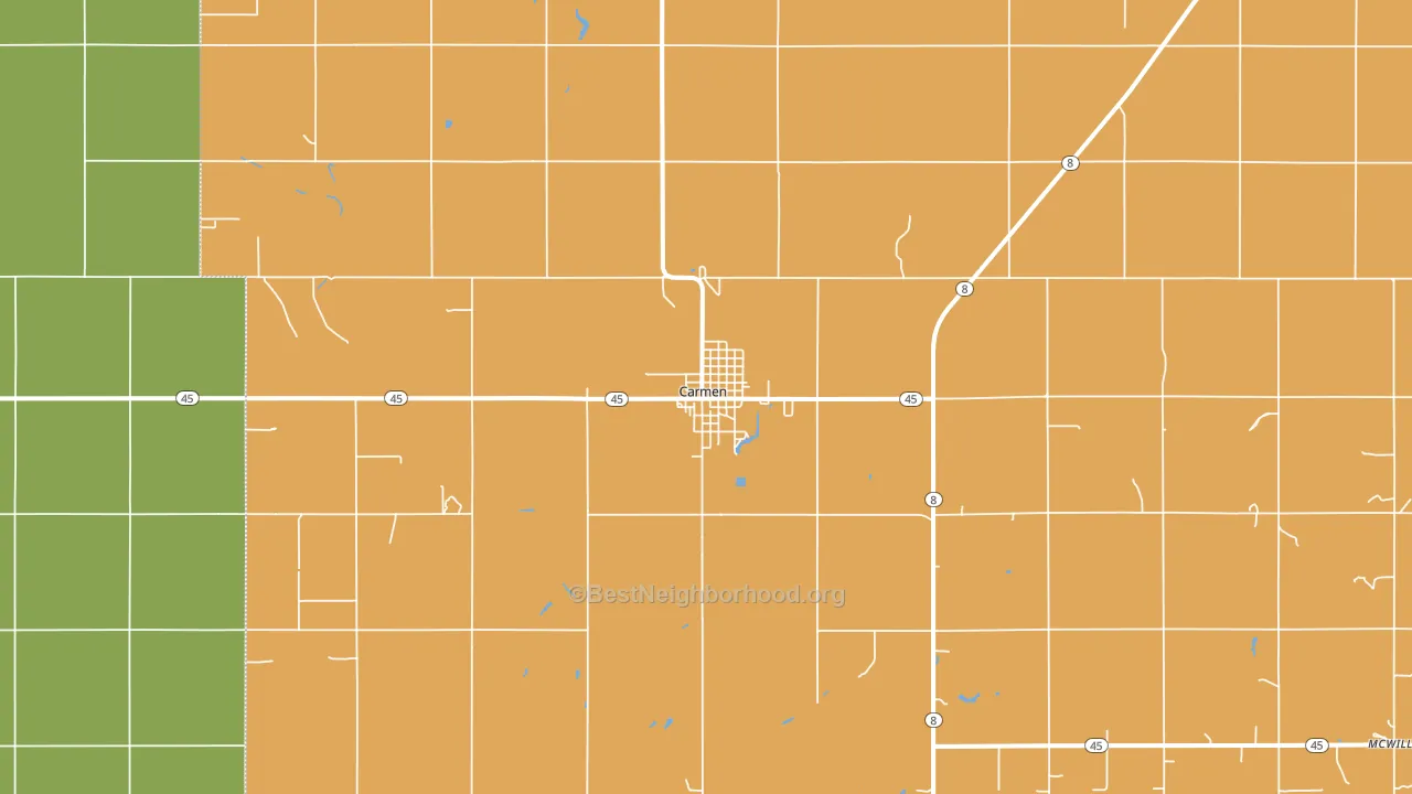 Carmen, OK block-group voter-turnout map