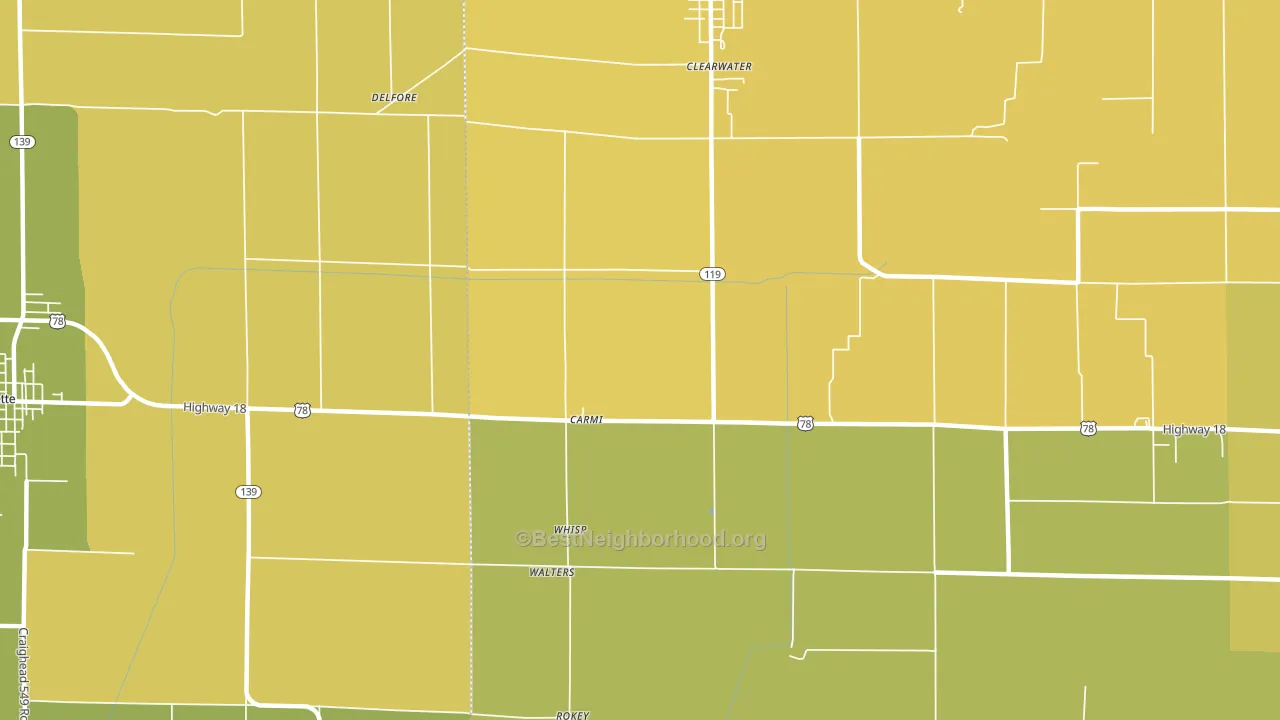 Carmi, AR block-group voter-turnout map