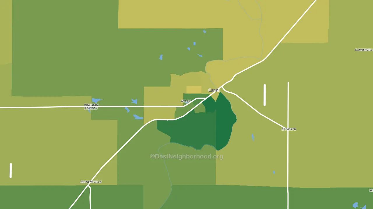 Carmi, IL block-group voter-turnout map