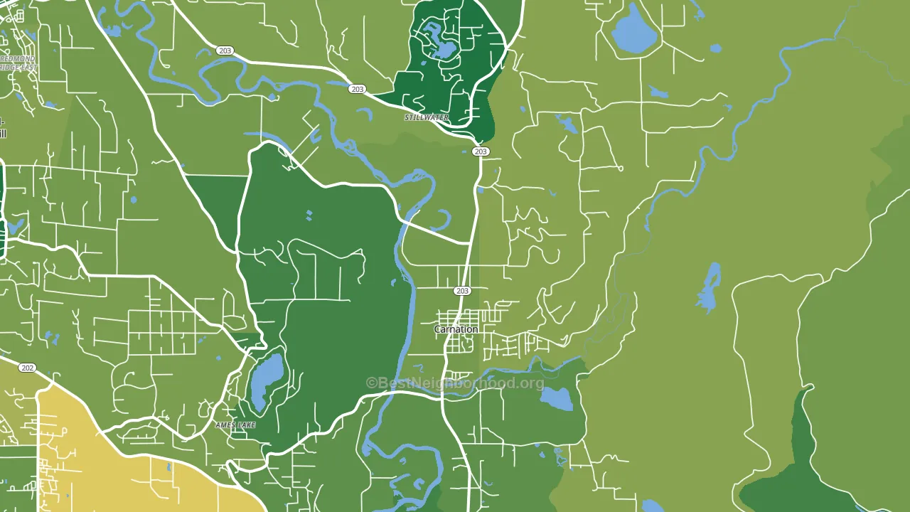 Carnation, WA block-group voter-turnout map