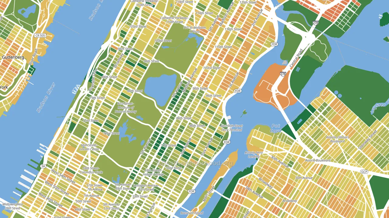 Carnegie Hill, Manhattan, NY block-group voter-turnout map