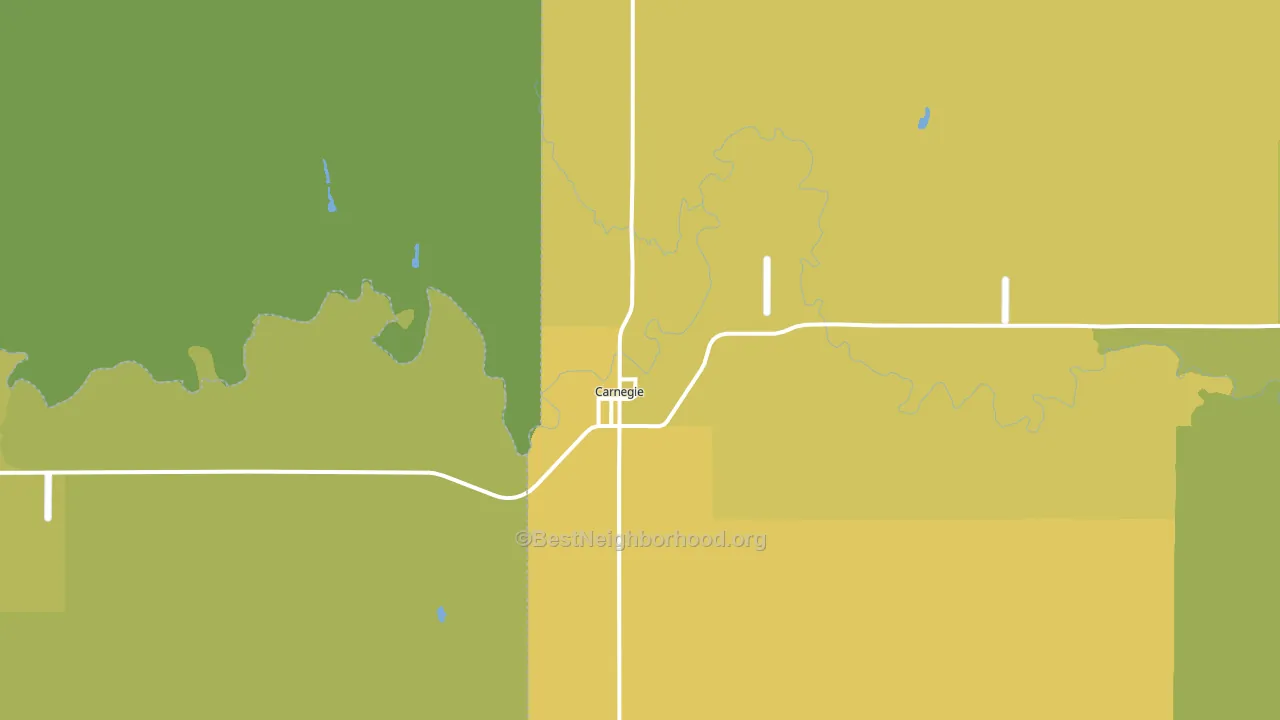 Carnegie, OK block-group voter-turnout map