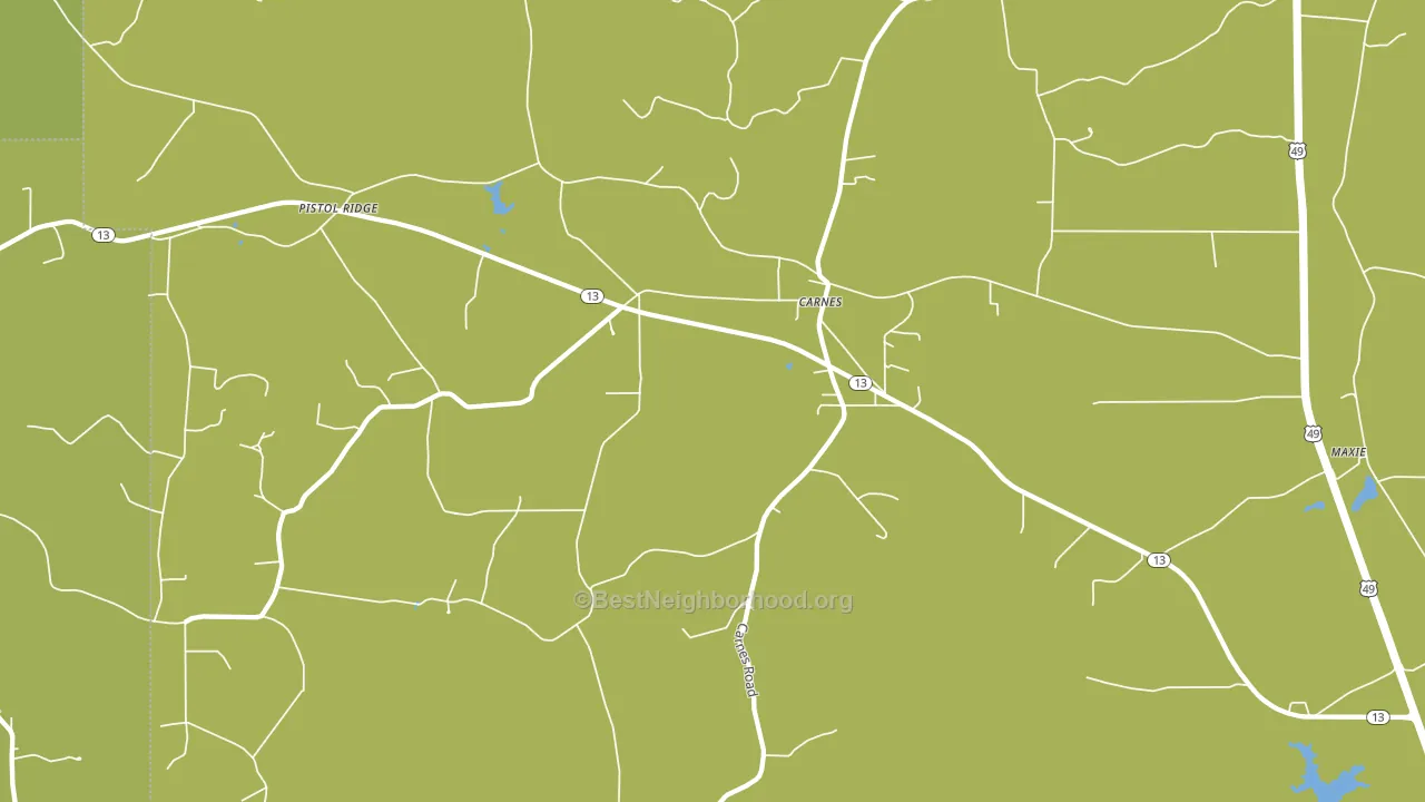Carnes, MS block-group voter-turnout map