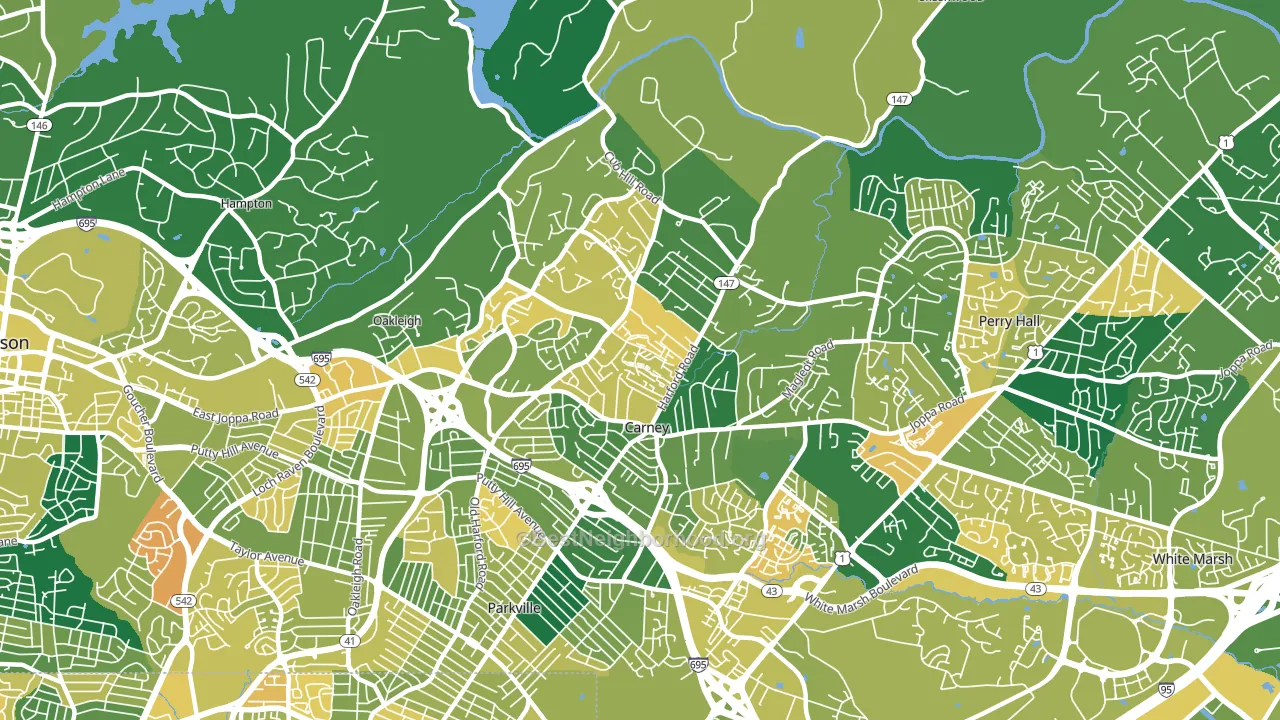 Carney, MD block-group voter-turnout map