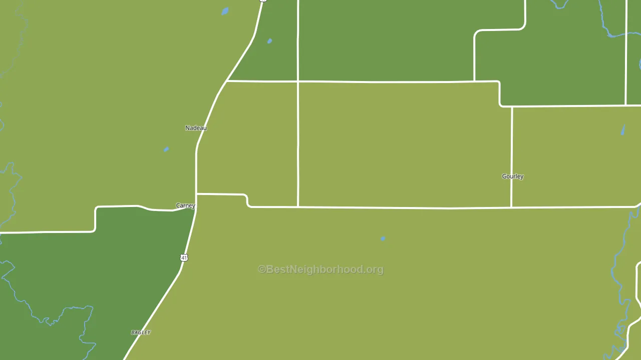 Carney, MI block-group voter-turnout map