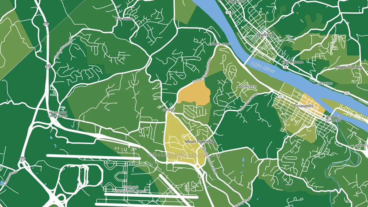 Carnot-Moon, PA block-group voter-turnout map