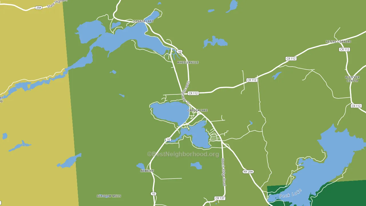 Caroga Lake, NY block-group voter-turnout map