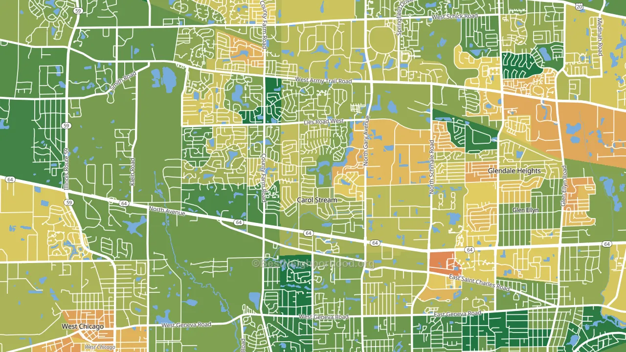 Carol Stream, IL block-group voter-turnout map
