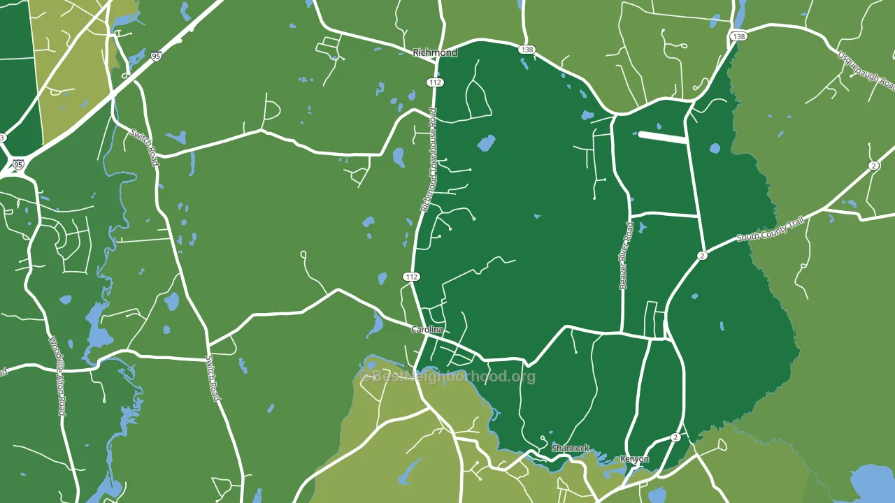 Carolina, RI block-group voter-turnout map