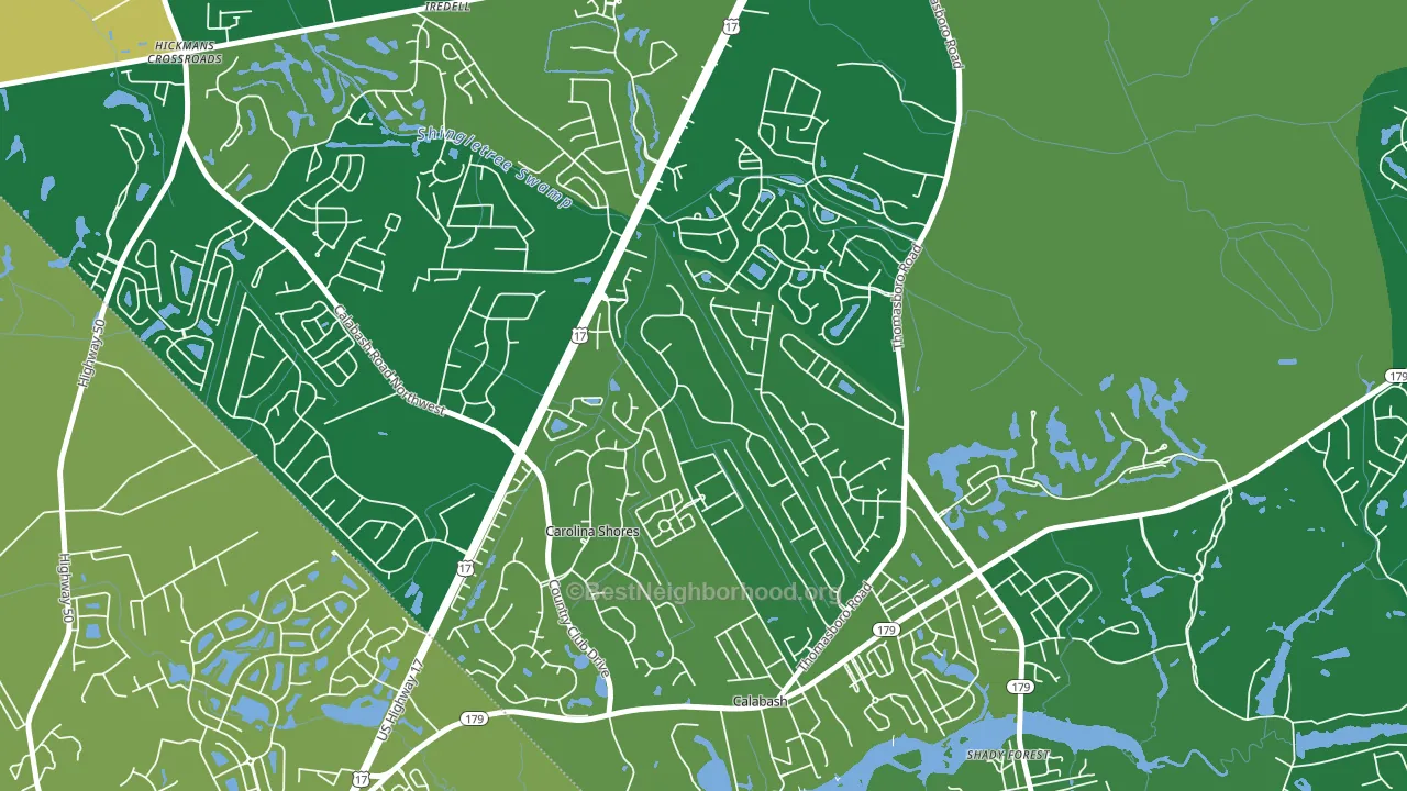 Carolina Shores, NC block-group voter-turnout map