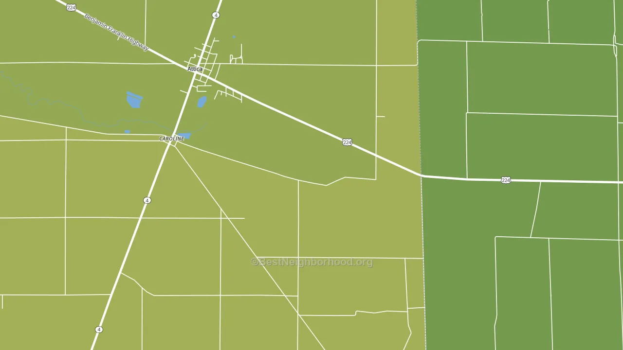 Caroline, OH block-group voter-turnout map