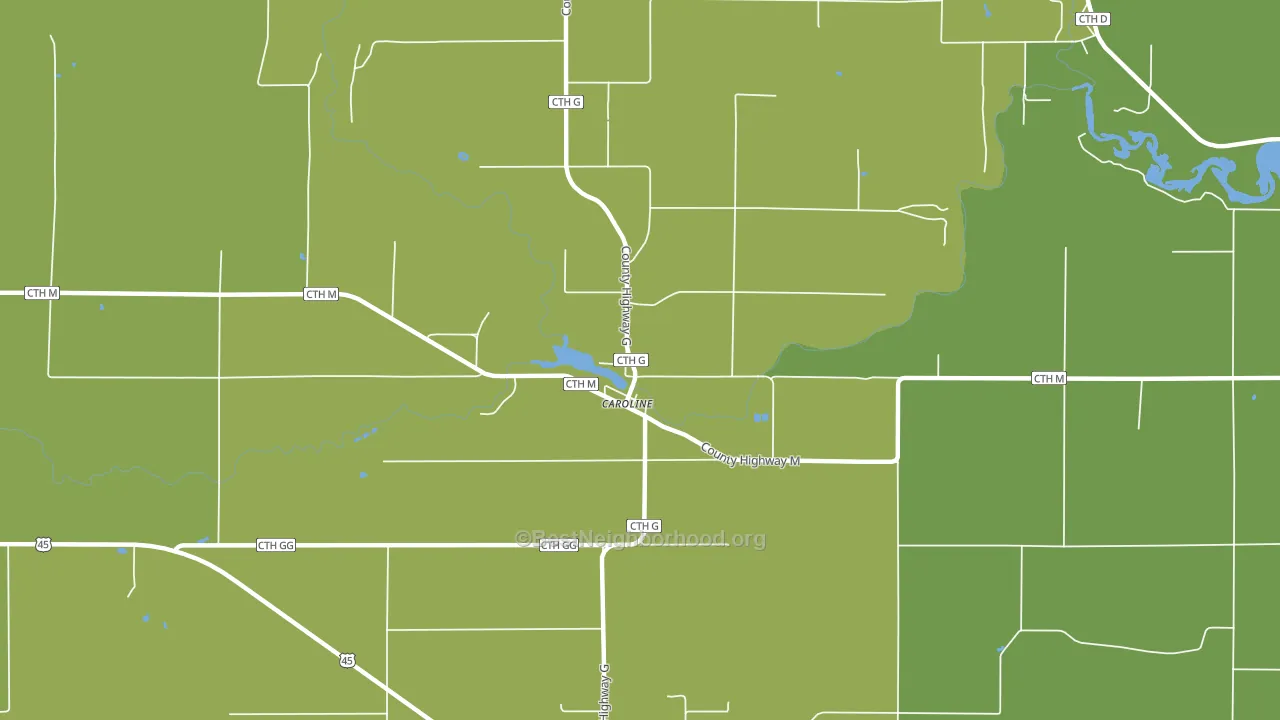 Caroline, WI block-group voter-turnout map