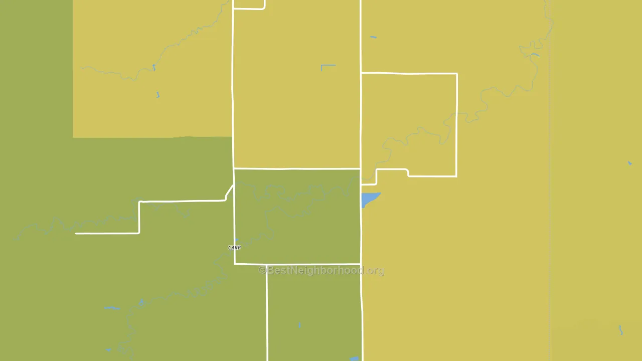 Carp, MN block-group voter-turnout map