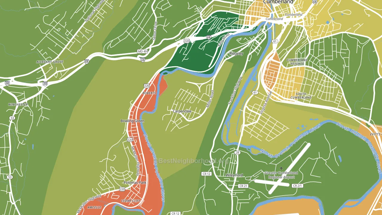 Carpendale, WV block-group voter-turnout map