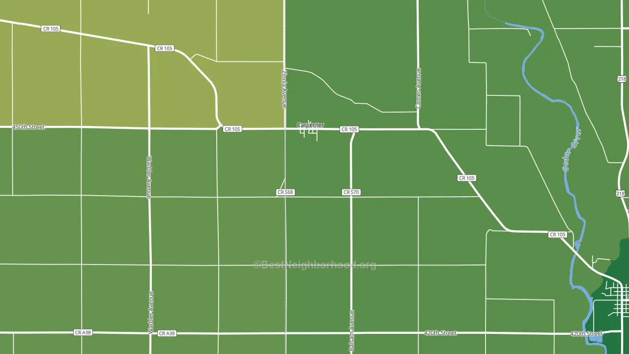 Carpenter, IA block-group voter-turnout map