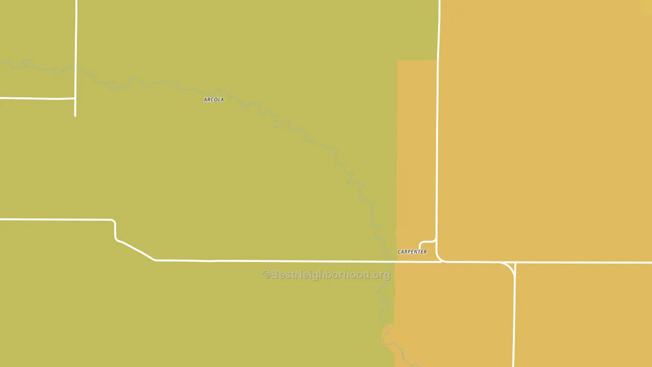 Carpenter, WY block-group voter-turnout map