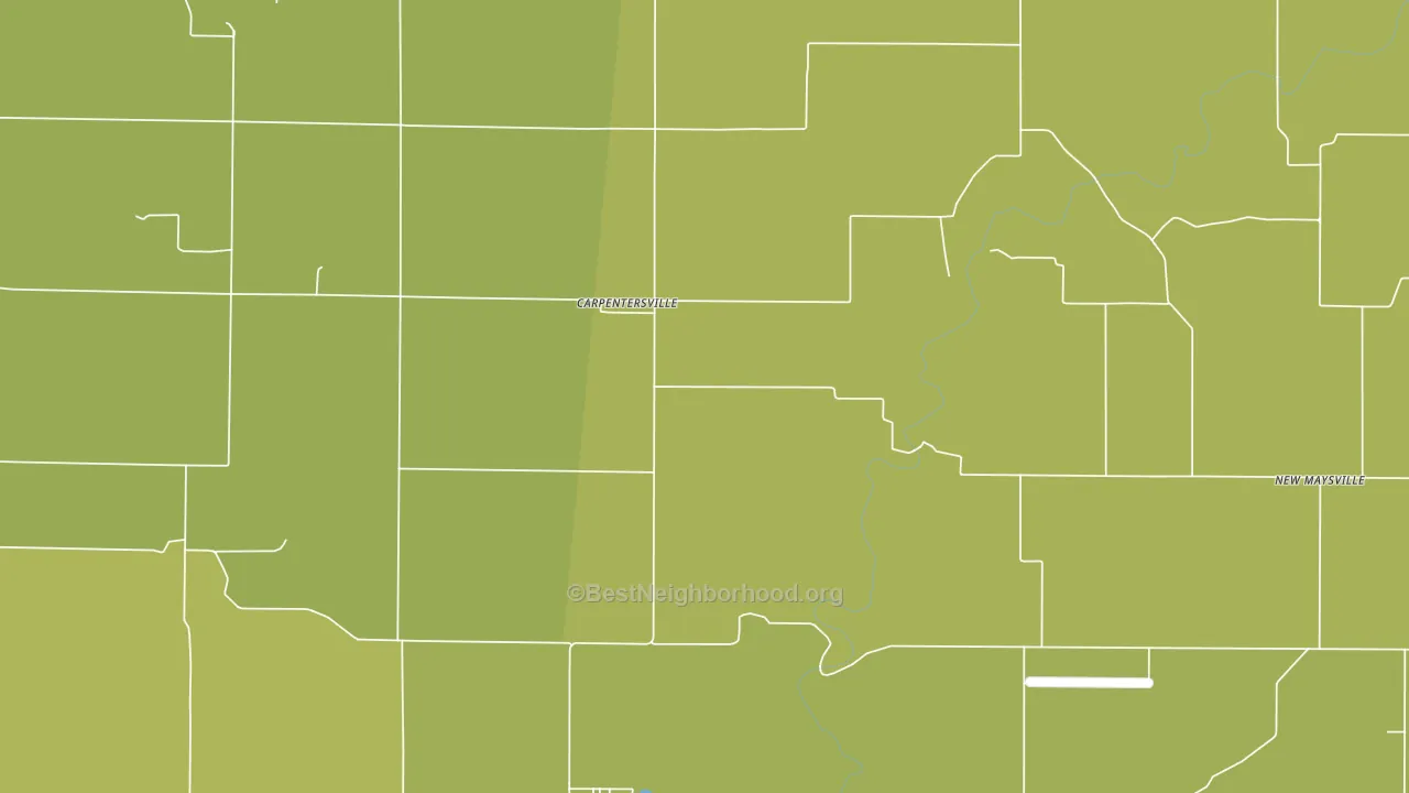 Carpentersville, IN block-group voter-turnout map