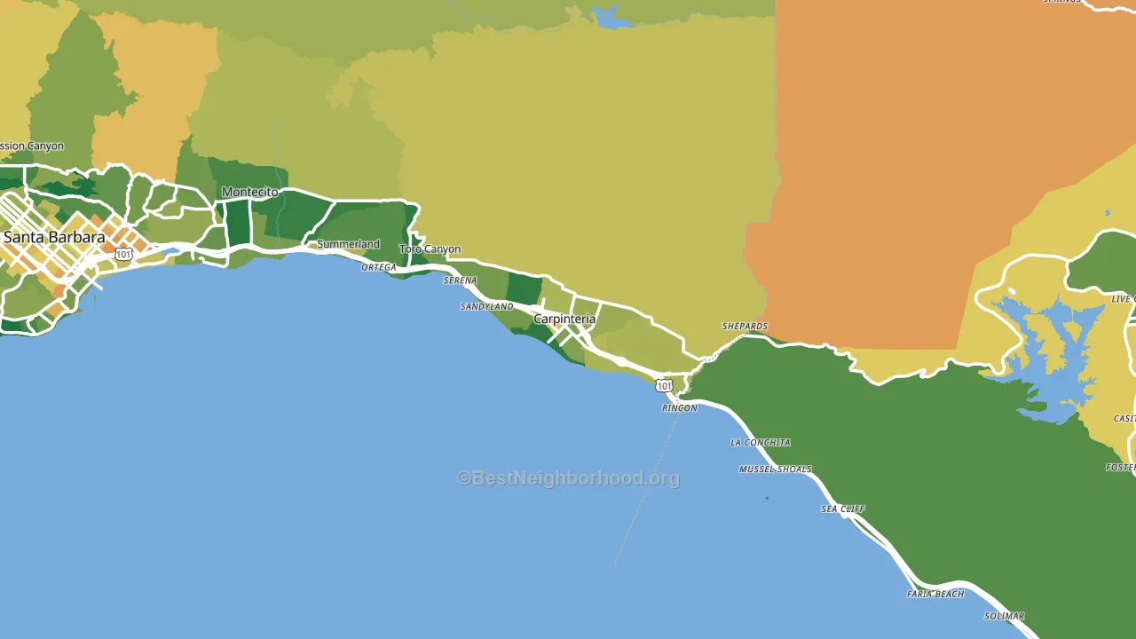 Carpinteria, CA block-group voter-turnout map
